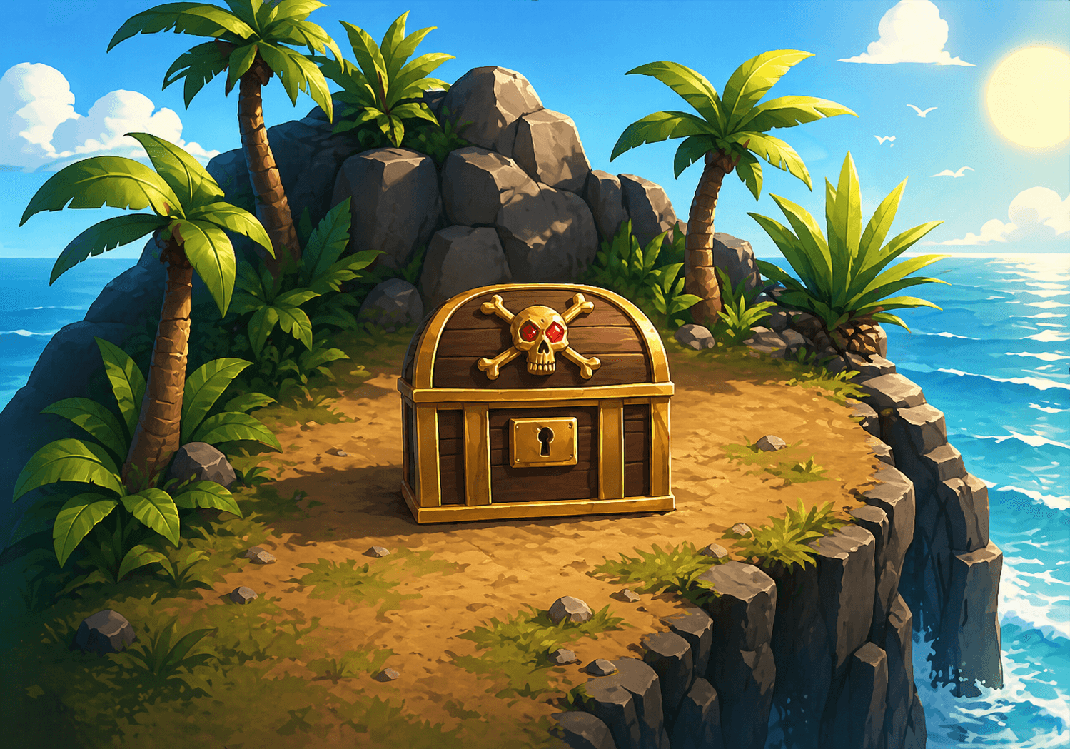 Treasure chest shop background